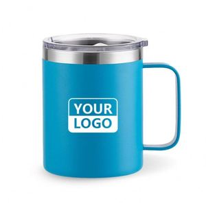 แก้วเก็บความร้อนสแตนเลสแบบมีหูจับ ขนาด 12, 14, 16, 24 ออนซ์  ผนังสองชั้น  พร้อมโลโก้สั่งทำพิเศษ - Product Image 5