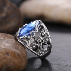 Grande Anello Blu Marquise per Donne, Elegante Accessorio da Dito per Feste e Matrimoni, Idea Regalo - Product Image 2