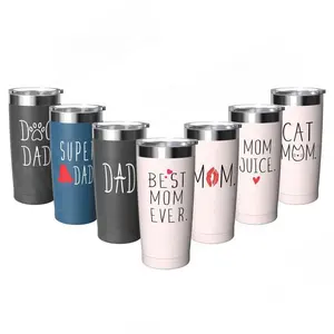 Hadiah untuk Ayah Ibu Terbaik Ayah Ibu Yang Mencintaimu Stainless Steel Vacuum Insulated Tumbler Perjalanan Kopi Mug Piala Hadiah Ulang Tahun