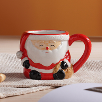 Vente directe d'usine glaçure tasse tasse à café tasse à eau en céramique noël père noël tasse avec poignée
