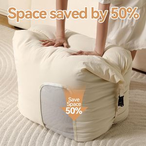 Sac de rangement pour couette à enroulement en tissu Taslon, lavable en machine, résistant à l'humidité, à la poussière et aux déchirures, sac de rangement auto-compressible pour couverture - Product Image 2