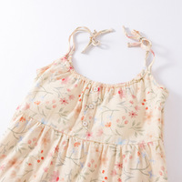 Pyjama d'été floral en pur coton sans col pour femme, ensemble caraco et short avec coussinets de poitrine, en gaze fine 121-140g/m, tenue d'intérieur douce
