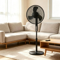 Ventilateur sur pied silencieux et doux avec télécommande, direction de l'air réglable, flux d'air intérieur, élimine l'air stagnant, ventilateur électrique portable