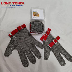 Gants anti-coupure avec fil en acier inoxydable et <span class=keywords><strong>maille</strong></span> métallique Gants <span class=keywords><strong>de</strong></span> boucher tissés pour la protection contre les coupures Technique d'armure toile - Product Image 1