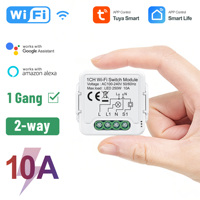 Module d'interrupteur intelligent WiFi Tuya 1 Gang 10A Contrôle bidirectionnel via APP Commande vocale Alexa Google PST-S01-10A