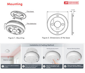 <span class=keywords><strong>Detector</strong></span> <span class=keywords><strong>de</strong></span> humo autónomo SENWARE con batería <span class=keywords><strong>de</strong></span> 9 V - Product Image 6