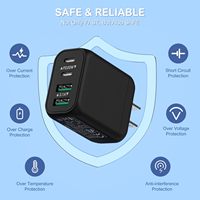 40W USB C Duvar Şarj Cihazı ABD AB İngiltere 4 Portlu Hızlı Şarj Bloğu PD 20W Cep Telefonu Şarj Cihazları Tip C Adaptör iPhone 16 iPad için
