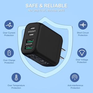 <span class=keywords><strong>Chargeur</strong></span> mural USB C 40W US EU UK 4 ports Charge rapide Bloc PD 20W Chargeurs pour téléphone portable Type C Adaptateur pour iPhone 16 iPad - Product Image 4