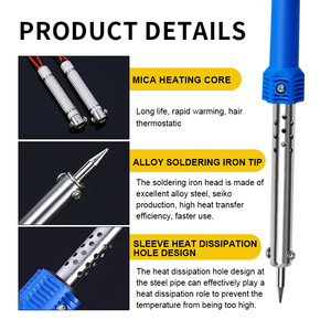 Cuchillo Eléctrico de Grabado Manual de Doble Propósito <span class=keywords><strong>con</strong></span> Conector Roscable de <span class=keywords><strong>Acero</strong></span> Inoxidable de 60W para Calentamiento Externo y Soldador - Product Image 4