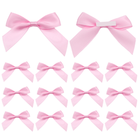 100 pièces Mini ruban de Satin Sik rose arcs Boutique fleurs 1 "X3/4" Appliques bricolage artisanat (vin) avec autocollants
