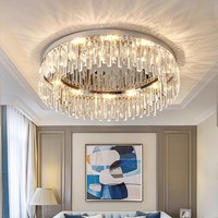 Nouveau plafonnier LED en cristal pour salon, lumière ronde de luxe pour chambre à coucher