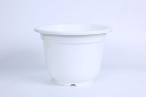 Pot de fleurs en plastique PP blanc en gros avec rebord large et trou de drainage, pot de fleurs léger et durable pour l'intérieur, taille A250 - Product Image 4