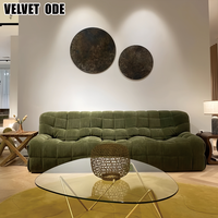 Nouveauté Canapé de luxe en tissu doux de designer - Kashima Grid - Couture en peluche 3 places Chic et élégant pour un salon moderne et lumineux