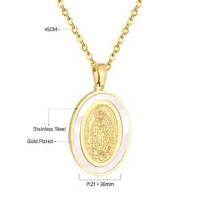 Collar con Colgante de la Virgen María, Chapado en Oro Real, Joyería Religiosa Vintage 2019, Católica, Cristiana - Product Image 2