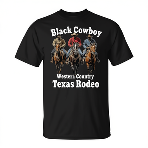 Camiseta negra Cowboy Western Country Texas Rodeo para hombre, talla grande - Product Image 2