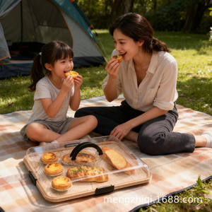 Plateau à <span class=keywords><strong>fromage</strong></span> avec couvercle, planche à découper portable pour la cuisine, plateau <span class=keywords><strong>de</strong></span> pique-nique, plateau rectangulaire pour charcuterie, <span class=keywords><strong>assiette</strong></span> à dîner - Product Image 2