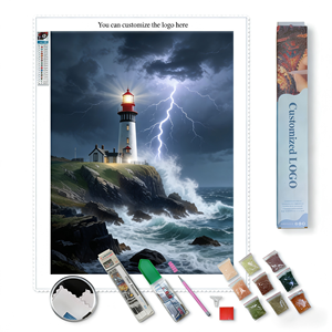 <strong>Lighthouse</strong> Diamond <strong>Painting</strong> Kit 5D DIY, Coastal Seascape Diamond Art for Home Wall Decor <strong>Paintings</strong> and Arts - Product Image 1
