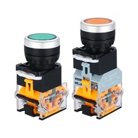Interrupteurs à bouton-poussoir plats ronds en plastique de 22 mm, à retour automatique momentané, avec voyant LED