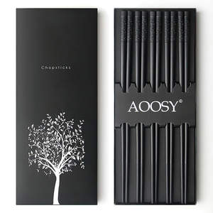 Custom Fiberglass Sushi <strong>Chopsticks</strong> with Logo,Japanese Sakura Black Chop Sticks,<strong>Reusable</strong> Chinese Plastic <strong>Chopstick</strong> for Restaurant - Product Image 1