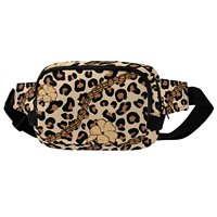 Sac banane imperméable double couche Loq Moq avec longue sangle, sac à bandoulière de sport, imprimé dessin animé Puakenikeni, fermeture éclair, portable, personnalisable