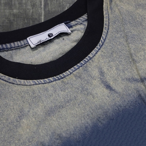 T-shirt en jean personnalisé pour homme, nouveau design imprimé, manches courtes, col rond, style streetwear, coupe classique, coton délavé - Product Image 5