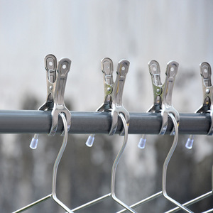 Stainless Steel Clothes <b>Clips</b> 8.5cm Non Magnetic Windproof <b>Hook</b> Type For Clothes Hangers And Bedding - Product Image 1