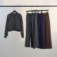 Ensemble de veste polaire décontractée en tricot doux et écologique pour femme, avec sweat à capuche zippé oversize – Vente en gros