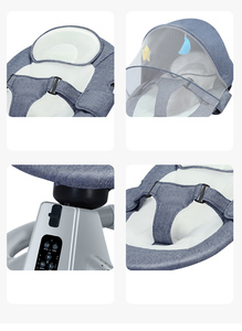 <span class=keywords><strong>Silla</strong></span> Mecedora Eléctrica Moderna y Portátil para Bebés con Control Remoto, Cuna Automática para Bebés - Product Image 5