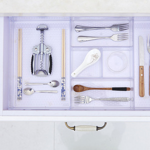 <b>Kitchen</b> Drawer Organizer Plastic <b>Storage</b> <b>Box</b> Rectangle Uncapped Stackable For Cutlery Bowl Chopstick Desktop Organization - Product Image 4