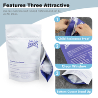 Sachets refermables personnalisés avec logo imprimé pour emballage alimentaire, idéaux pour chewing-gum et lait (1g/1/8oz), sacs Mylar anti-odeur 4x6 recyclés