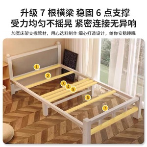 Folding <b>Single</b> Bed Metal Frame Adjustable Dormitory Bed Minimalist Design For Child Small Space Use - Product Image 3