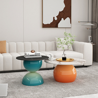 Ensemble de table basse domestique en pierre frittée de Style crème Simple créatif nouveau modèle pour salon meubles de maison