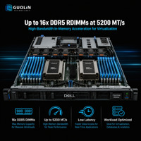 Serveur Dell PowerEdge R660xs 1U à configuration personnalisée, double processeur Intel Xeon CTO, serveur de stockage à mémoire flexible