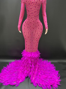 Novance y2222 שמלות ערב אלגנטיות 2024 שמלות כלה עבור שושבינה hinestone יוקרה חם בגדי נשים ורוד - Product Image 3