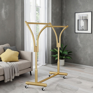 Porte-manteau en métal sur pied pas cher d'usine, intérieur/extérieur, moderne, rangement pour vêtements, literie, salon - Product Image 1
