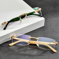 Gafas Borregls de cuerno de búfalo para hombre, nueva marca de diseñador, monturas cuadradas con diamantes, gafas de lujo para mujer, gafas ópticas 0023