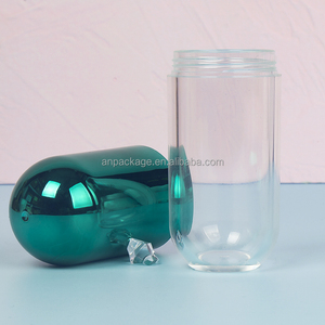Rỗng huyết thanh bao bì Capsule Shaped nhựa container cho Capsule Pill Tablet Y bao bì rõ ràng chai nhựa viên nang - Product Image 5