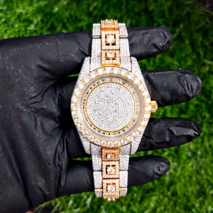 Montre pour homme de luxe de haute qualité NYC DIAMOND EMPIRE, boîtier carré en acier inoxydable 41 mm, mouvement mécanique analogique, bouton poussoir - Product Image 1