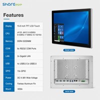 PC industriel tout-en-un Sharerdp Factory Bulk 15,6 pouces Intel Celeron J6412 IP65 COM RS232 2.5GbE FHD avec écran tactile
