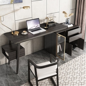 Luxury Modern Black Study Room Furniture Storage Cabinet <strong>Rotatable</strong> Computer Table <strong>Desk</strong> With Shelves - Product Image 1