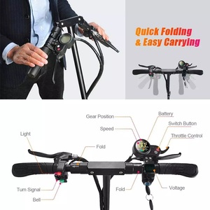 Gunai — trottinette électrique pliante, 10 pouces, avec siège, selle, choc arrière, éclairage, haute qualité - Product Image 5