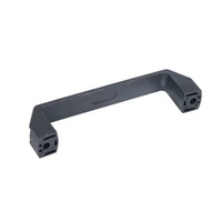 Poignées de meuble carrées industrielles de 120 mm en plastique et alliage d'aluminium, durables, argent/noir, pour atelier et entrepôt
