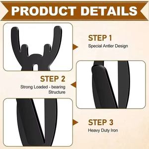 Soporte de Pared para Cráneo de <span class=keywords><strong>Ciervo</strong></span> con Soporte Triangular de Metal, Kit de Montaje en Pared para Baño, Exhibición de Cráneo de <span class=keywords><strong>Ciervo</strong></span> Redondo Grande - Product Image 4