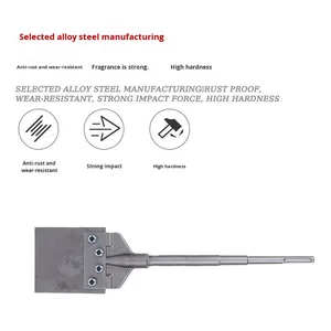 Formão de Chão Industrial de Aço Cromado com Cabo de Liga, Cinco Furos, Ponta Plana Ampliada, Resistente para Escultura, Garantia de 3 Anos - Product Image 4