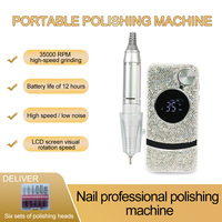 Perceuse à ongles rechargeable pour ongles acryliques Gel polissage à faible bruit Sparkle ZealShine Perceuse à ongles portable sans fil