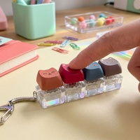 Porte-clés Clavier Anti-stress en PBT avec Capuchon de Touche Chat Mignon, Clavier Numérique, Pendentif, Jouet Testeur de Switch Mécanique, Cadeau