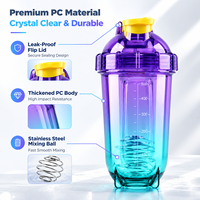 Shaker de 500 ml pour protéines avec boule mélangeuse, sans BPA, en PP, étanche, pour musculation, bouteille de mélange, fabrication OEM