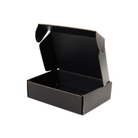 Boîte ondulée noire à trois couches avion Carton Kraft boîte de papier carrée impression couleur personnalisée pliable boîte d'expédition paquet