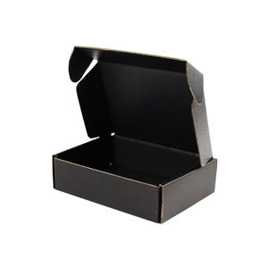 Caja corrugada negra de tres capas, caja de papel cuadrada Kraft de cartón de avión, paquete de caja de envío de <span class=keywords><strong>correo</strong></span> plegable con impresión en Color personalizado - Product Image 3