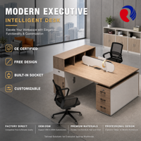 Bureau de direction de luxe moderne en bois avec tiroirs pour bureau de PDG, directement de l'usine